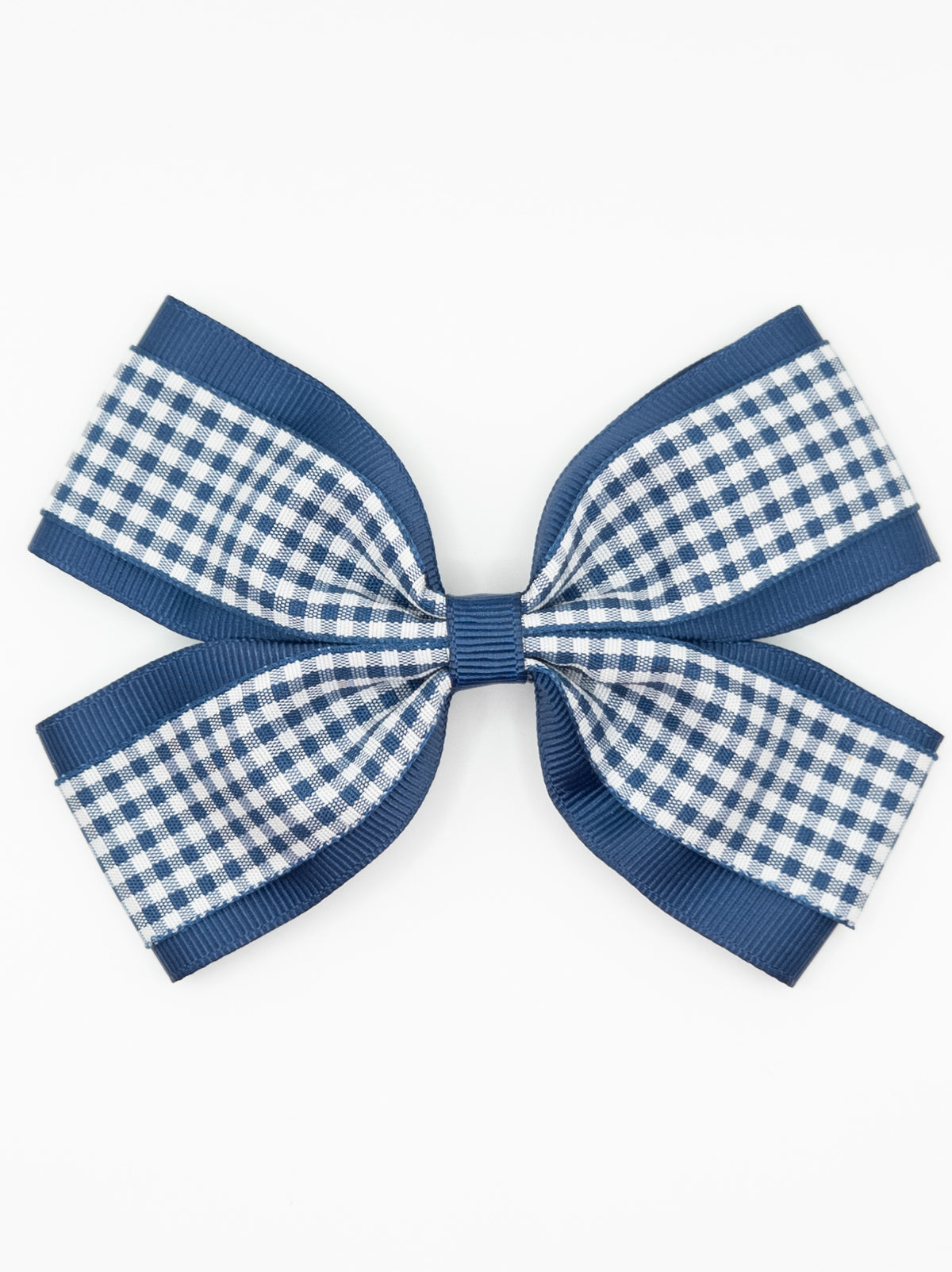 Navy Gingham Hair Bow