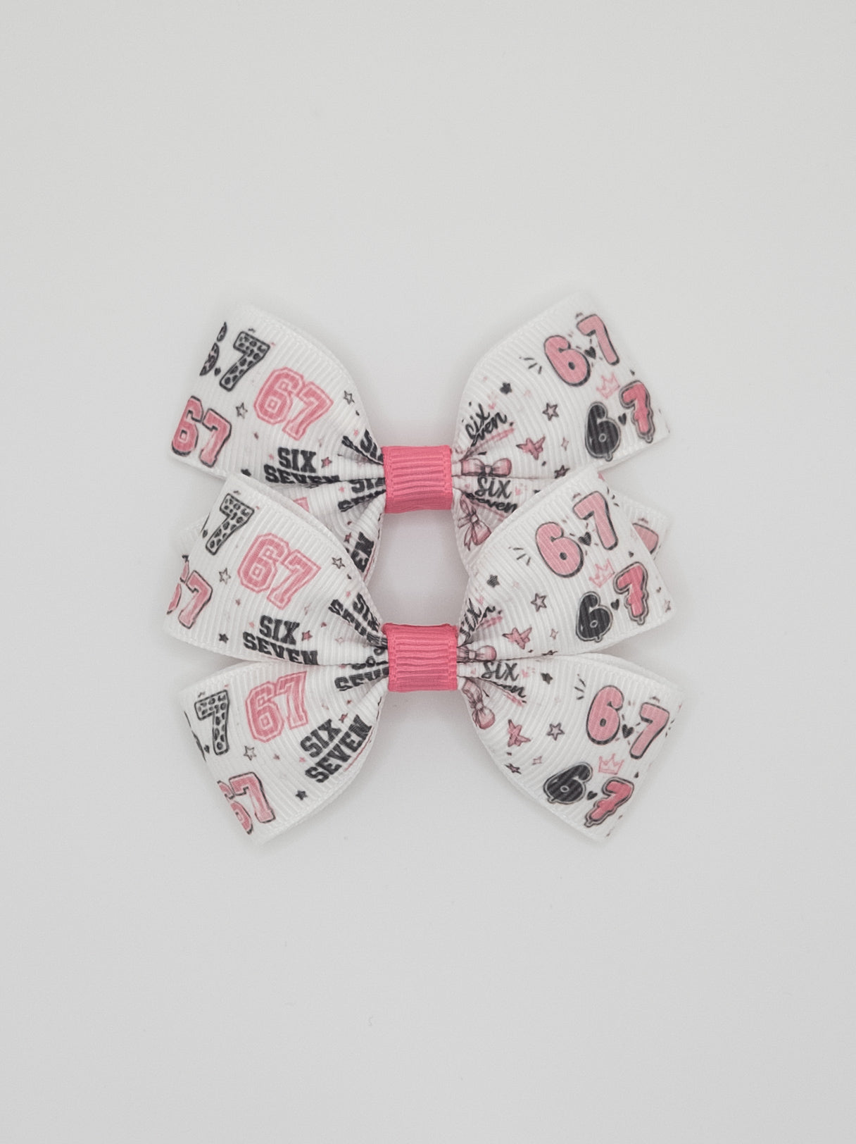 Six Seven Print Pigtail Bow Set