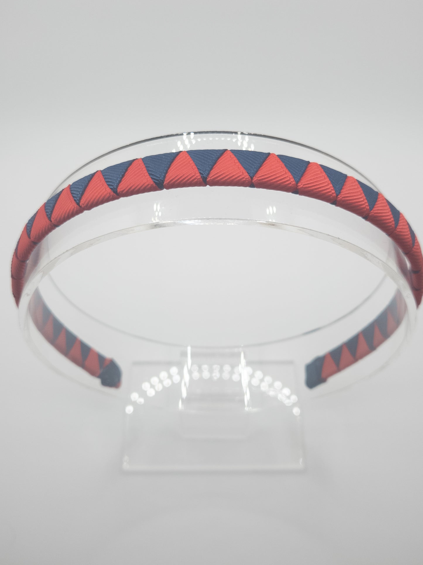 Navy & Red Grosgrain Wrapped Hairband