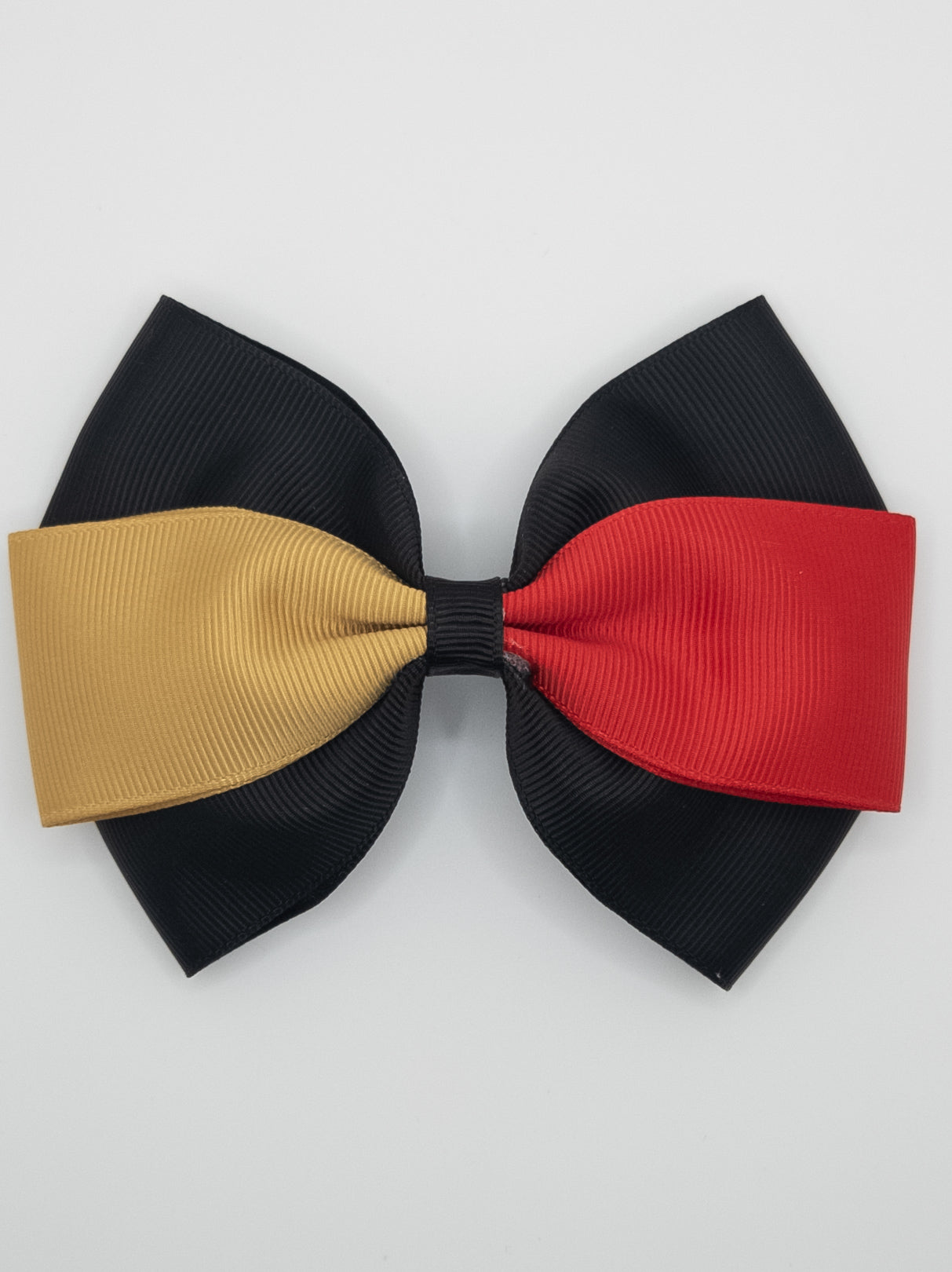 Black, Gold & Red School Hair Bow
