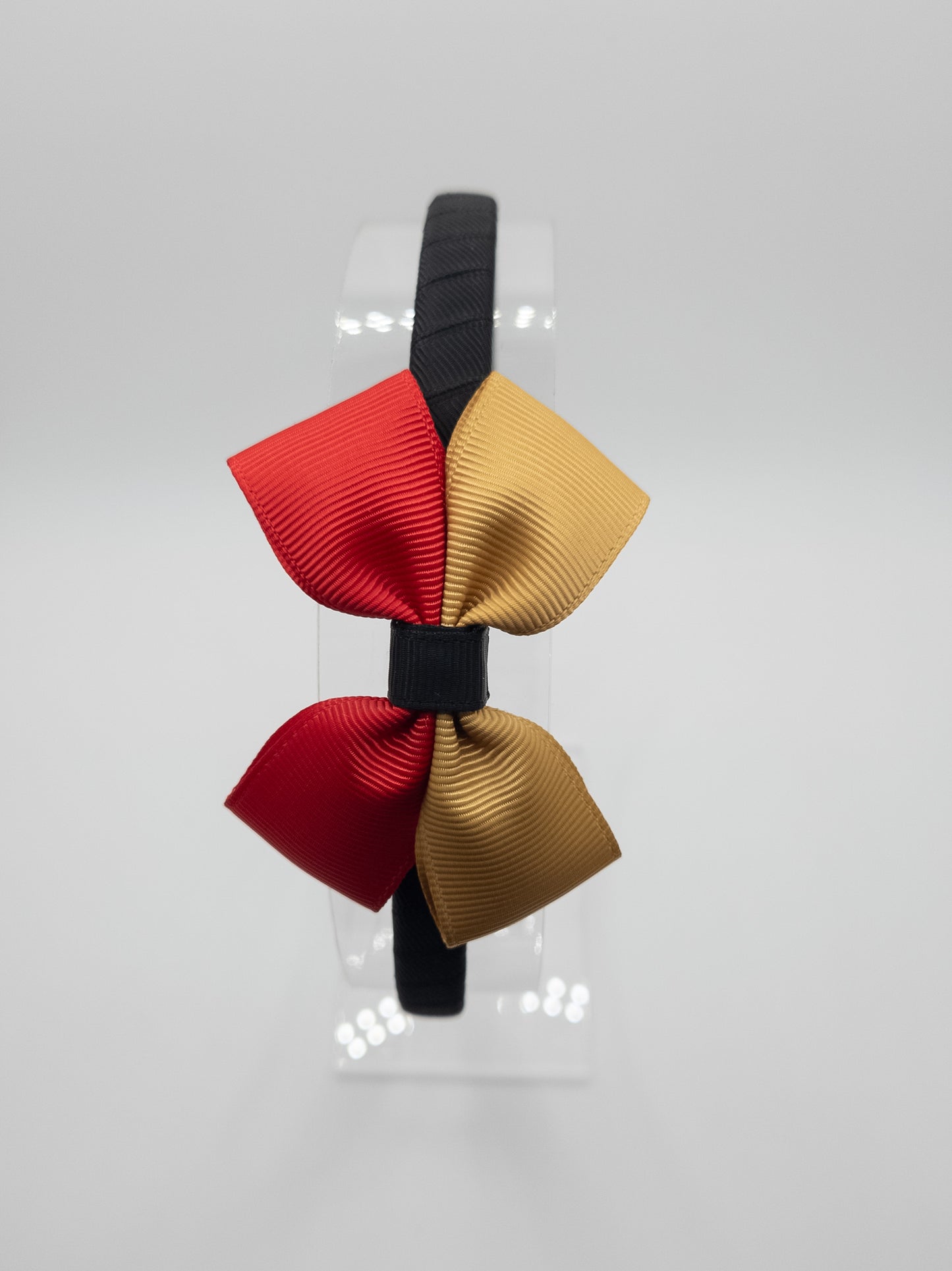 Black, Gold & Red School Bow Hairband