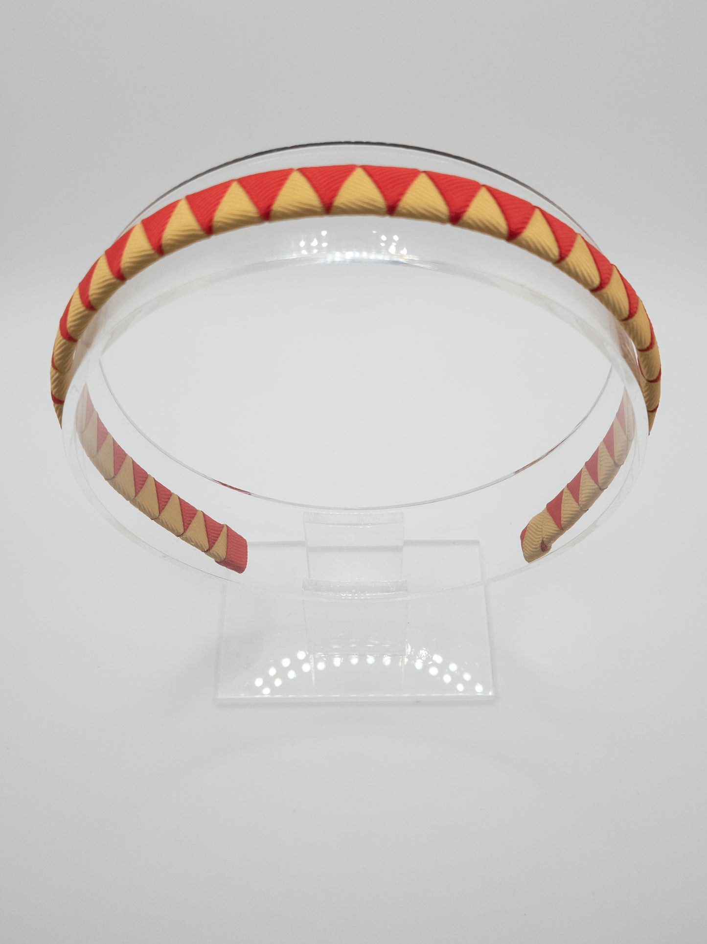 Gold & Red Grosgrain Wrapped Hairband