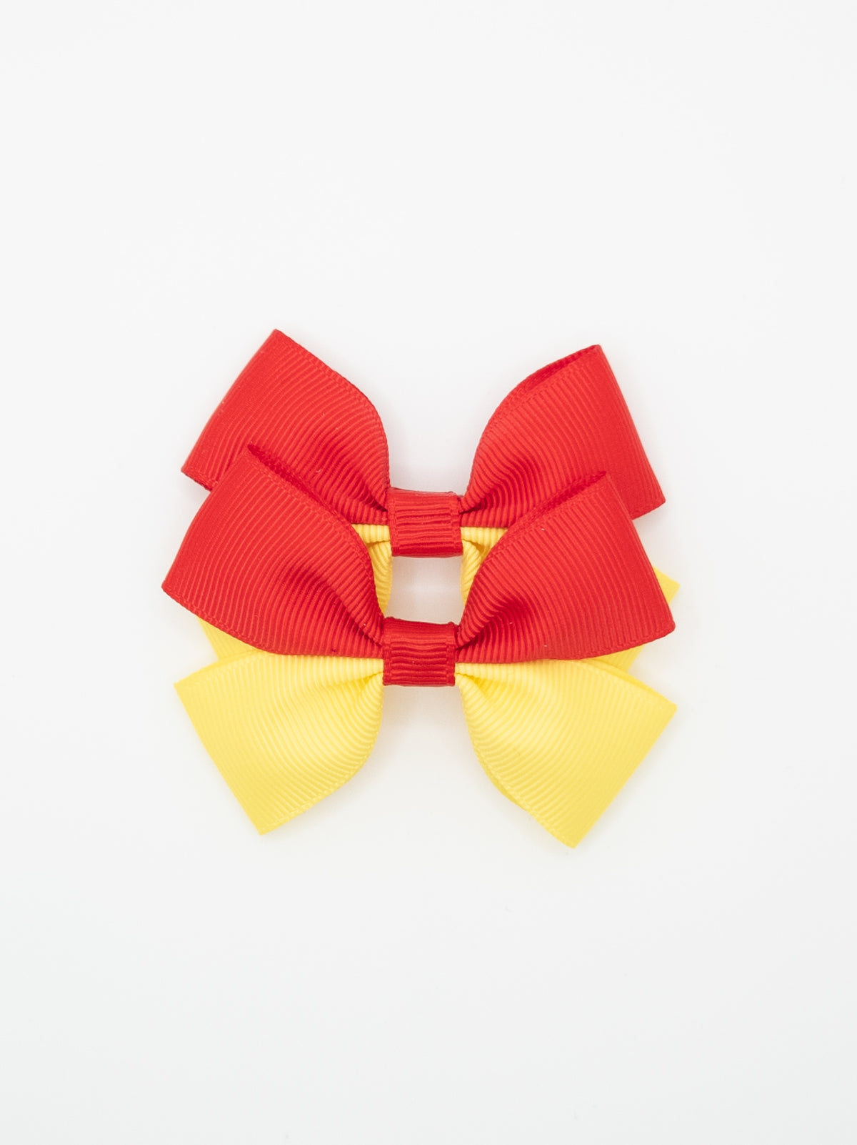 Red & Yellow School Pigtail Bow Set