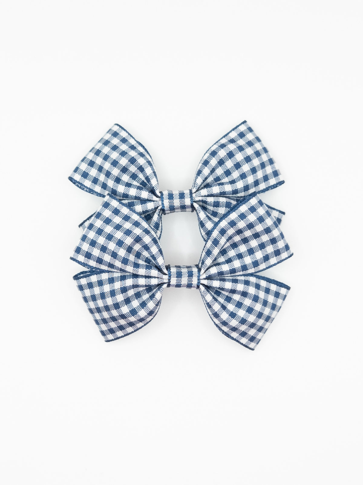 Navy Gingham Pigtail Set