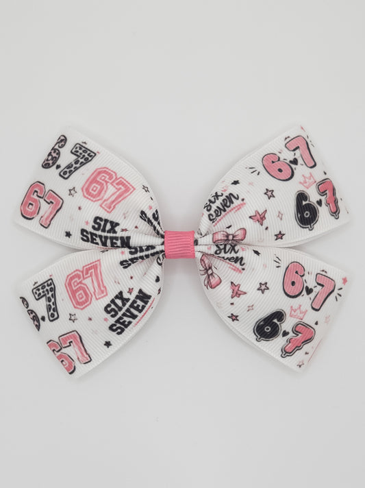 Six Seven Print Hair Bow