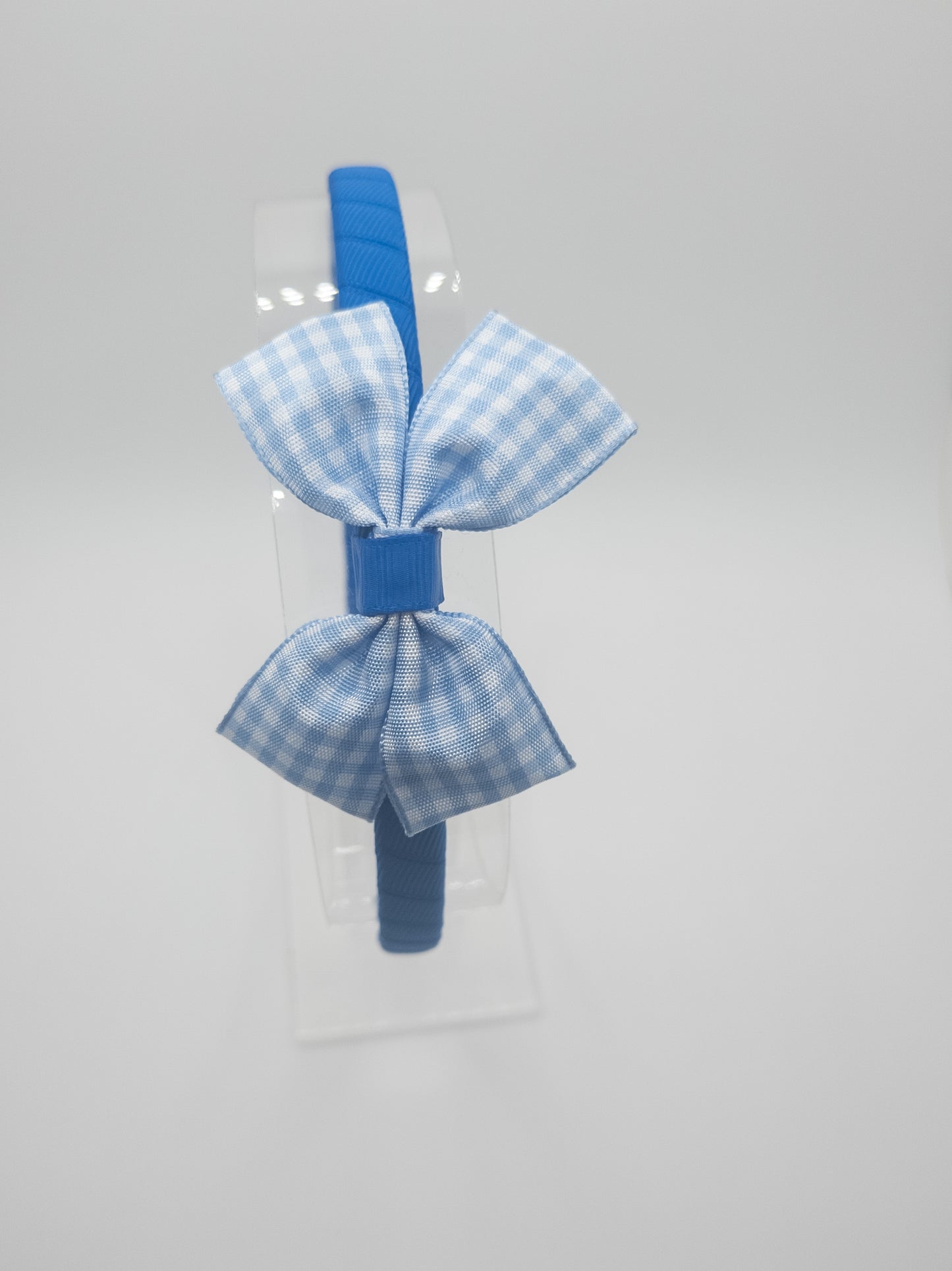 Blue Gingham Bow Hairband