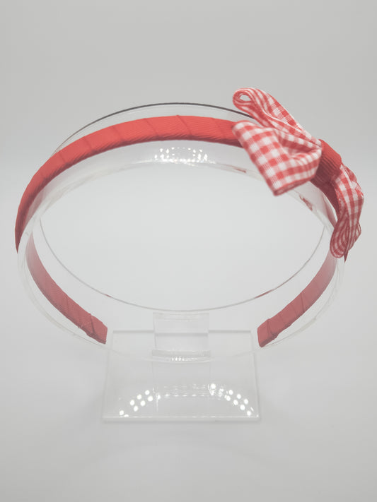 Red Gingham Bow Hairband