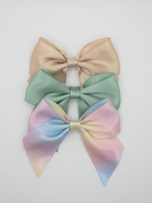 Satin Bow Set – Soft Pastels Collection