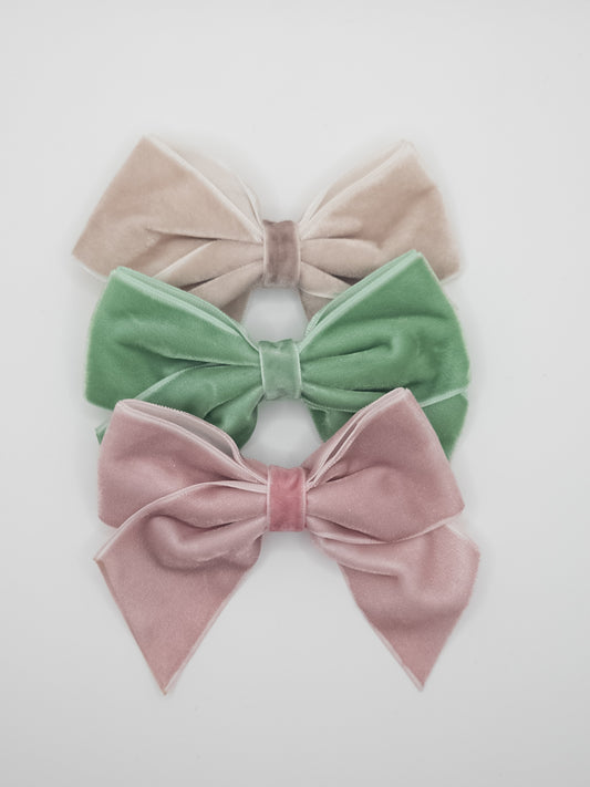 Velvet Bow Set – Soft Tones Collection