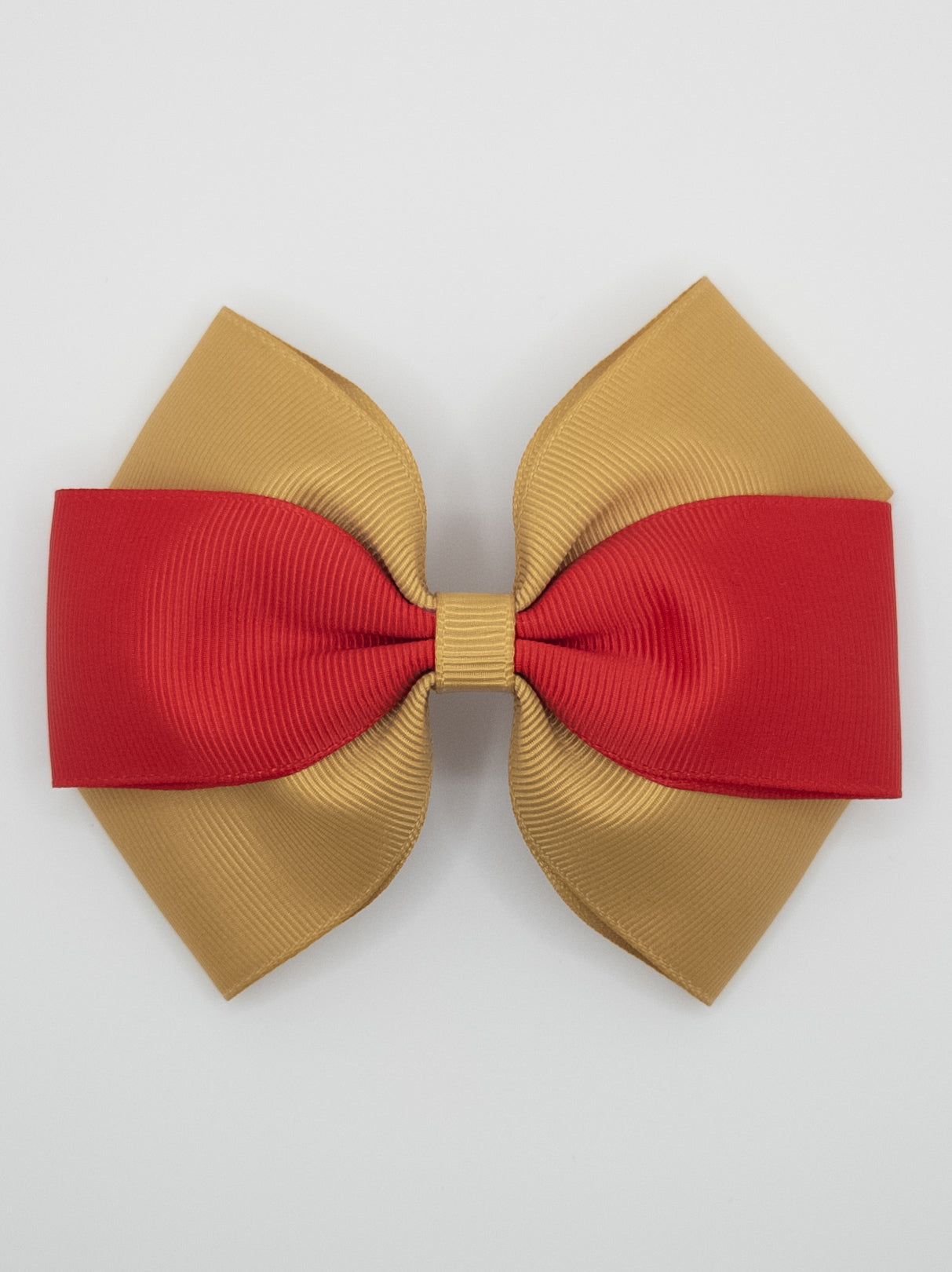 Gold & Red School Hair Bow