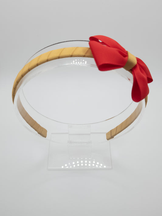 Gold & Red School Bow Hairband