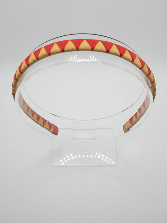 Gold & Red Grosgrain Wrapped Hairband