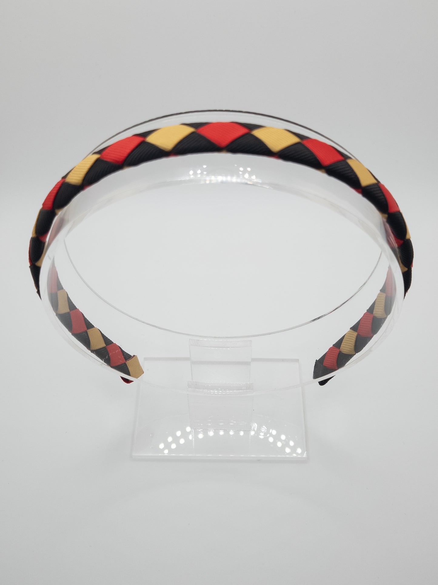 Black, Gold & Red Grosgrain Wrapped Hairband