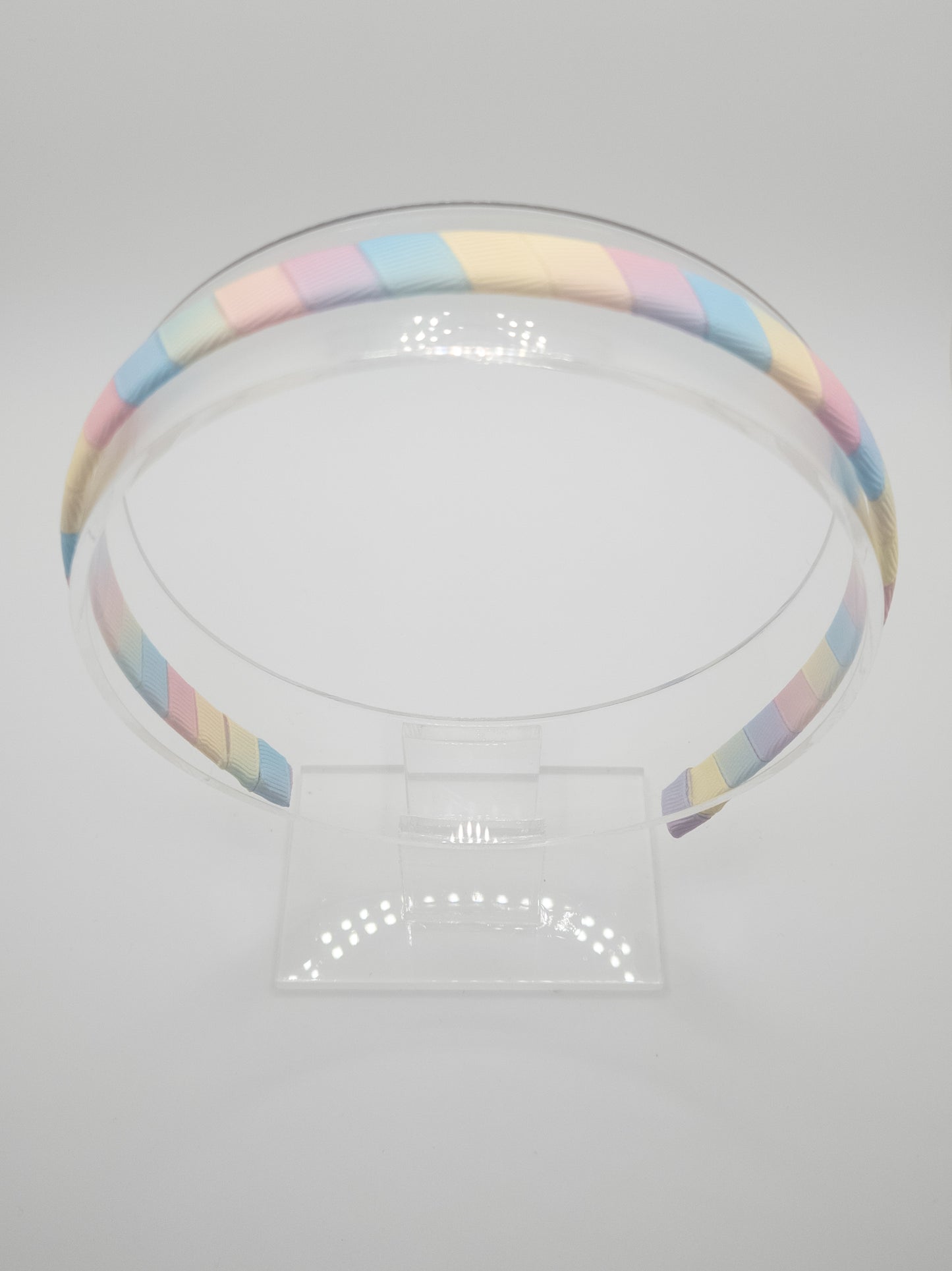 Pastel Rainbow Grosgrain Wrapped Hairband