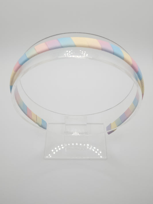 Pastel Rainbow Grosgrain Wrapped Hairband