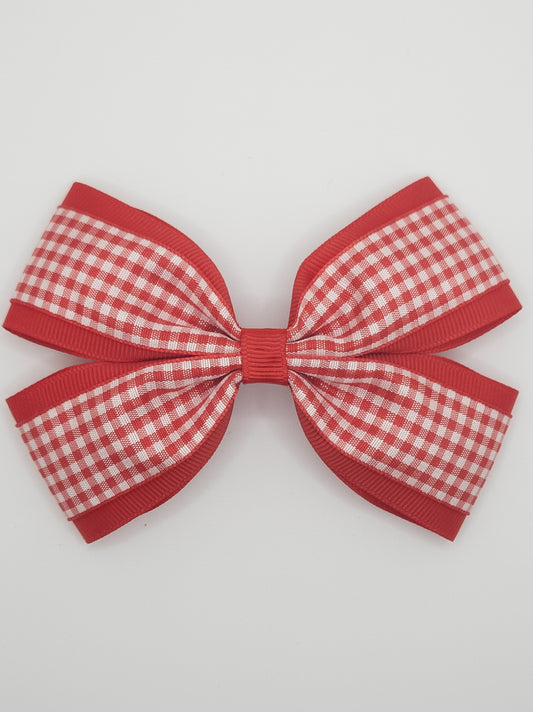 Red Gingham Hair Bow