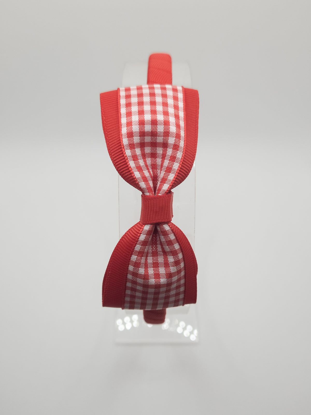 Red Gingham Classic Bow Hairband