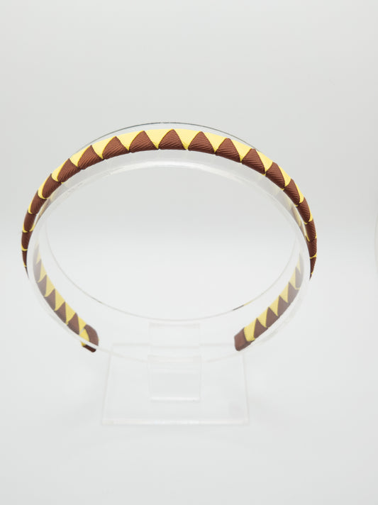 Brown & Yellow Grosgrain Wrapped Hairband