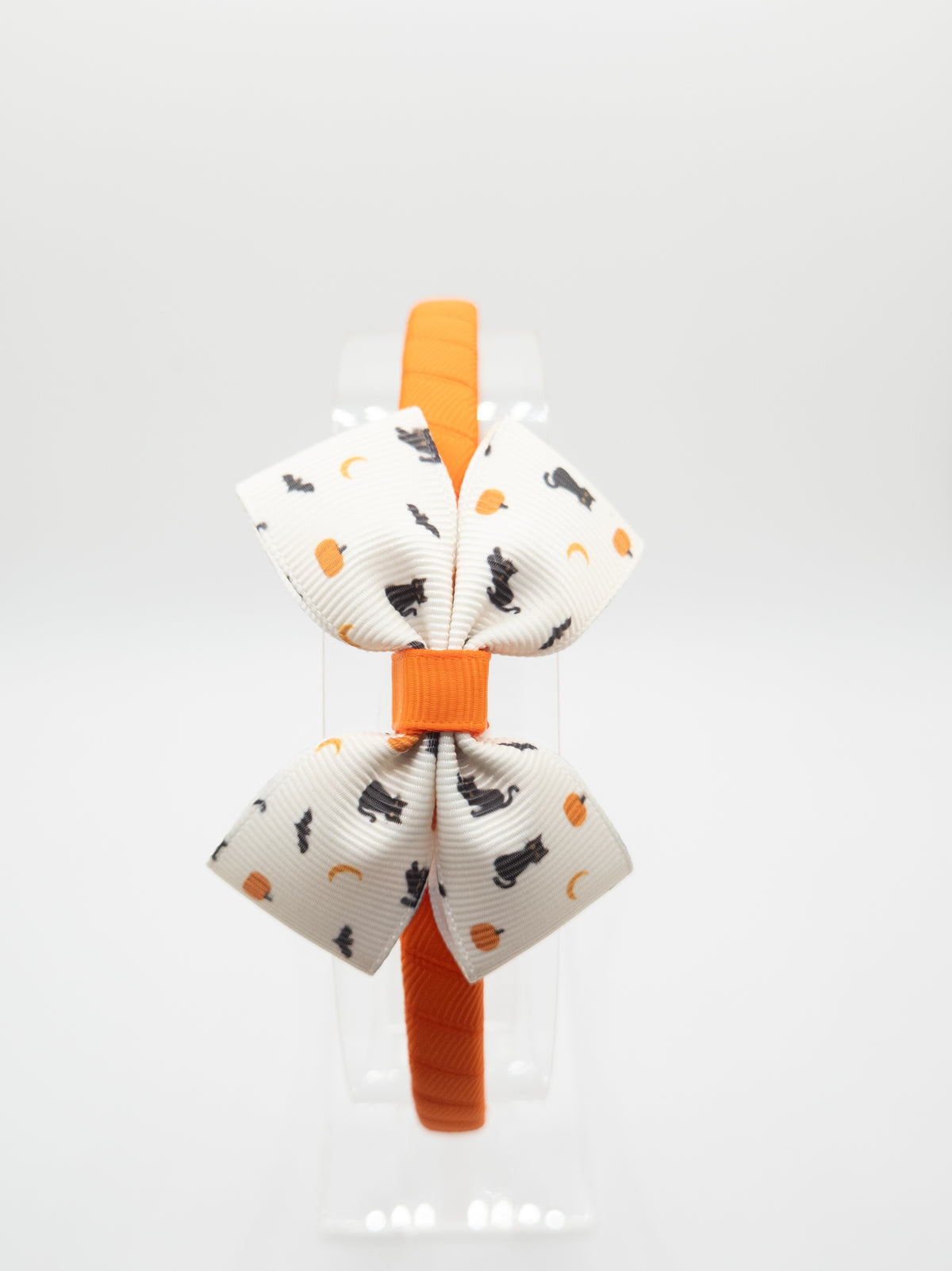Black Cats & Pumpkins Print Bow Hairband