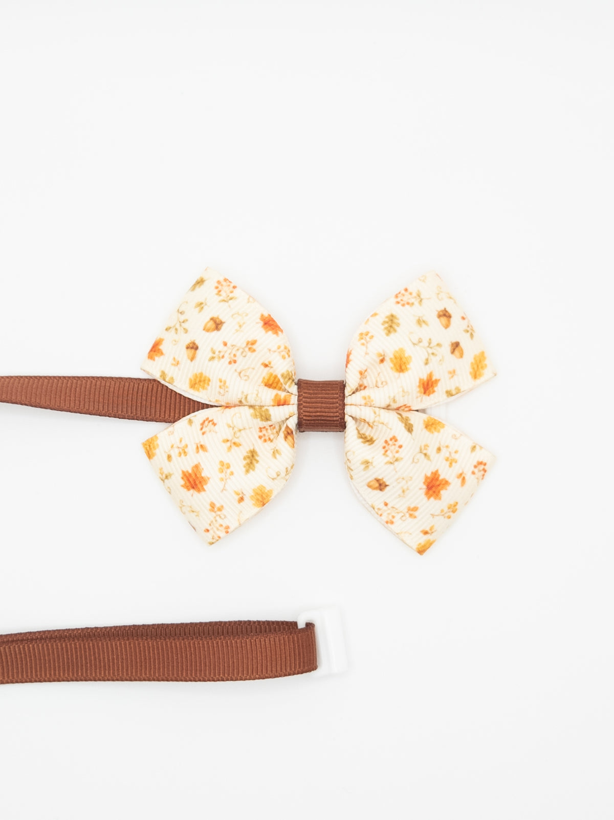 Autumn Leaves & Acorns Print Pet Bow