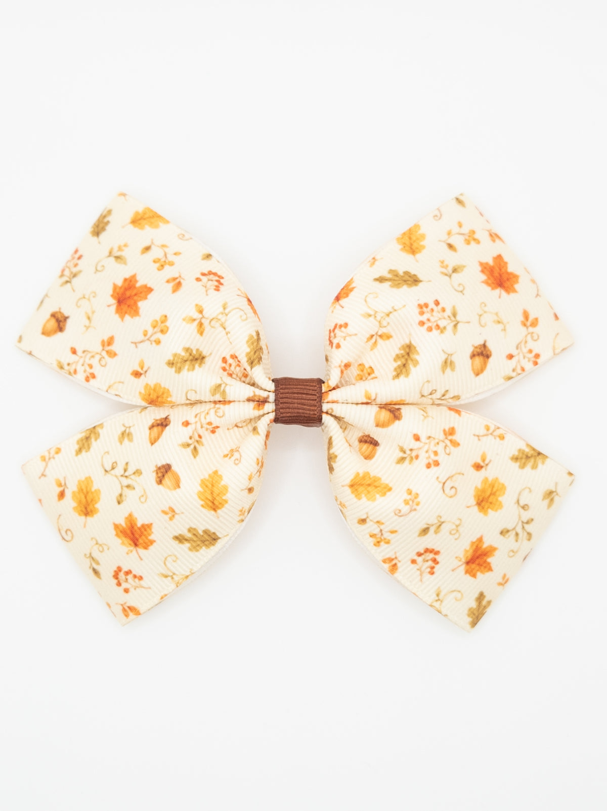 Autumn Leaves & Acorns Print Hair Bow
