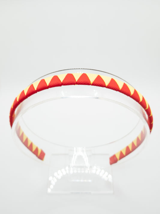 Red & Yellow Grosgrain Wrapped Hairband