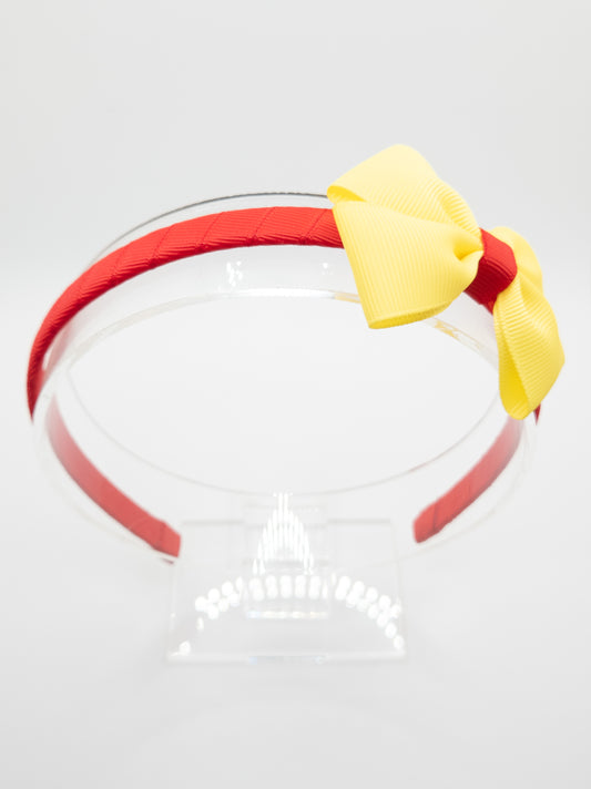 Red & Yellow School Bow Hairband