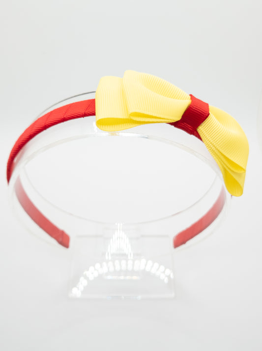 Red & Yellow School Classic Bow Hairband